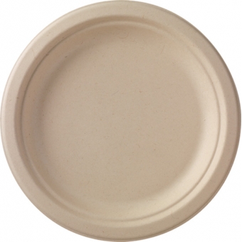 assiette bagasse marron Ø 22cm 9x50