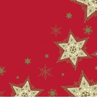 Serviette Glittering Stars rouge Serviette Glittering Stars rouge